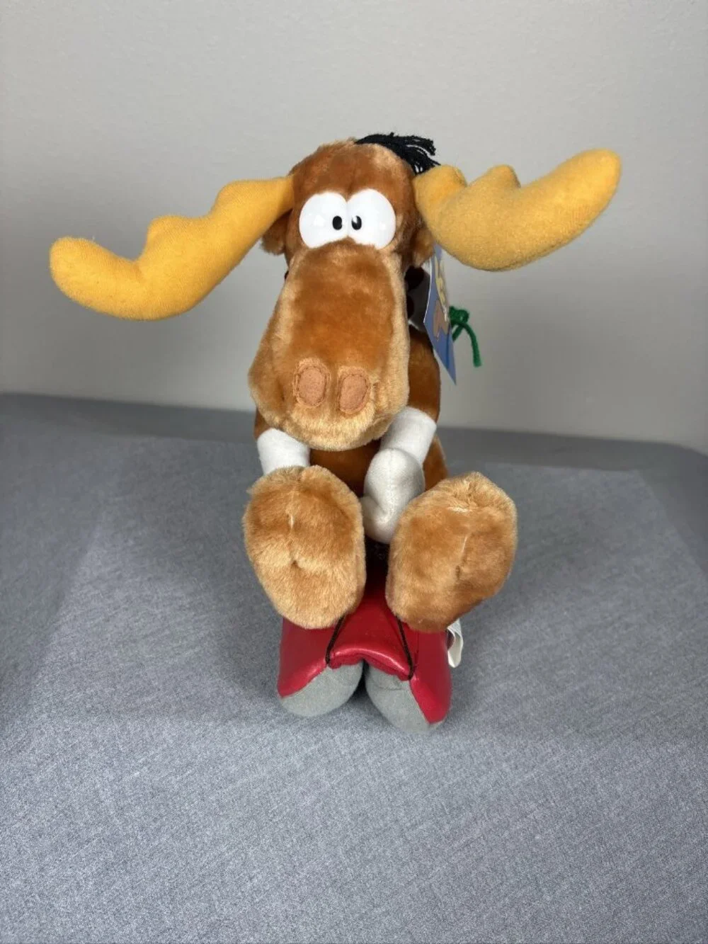 Bullwinkle Moose On Sled Plush Rocky & Bullwinkle Toy Network 2001